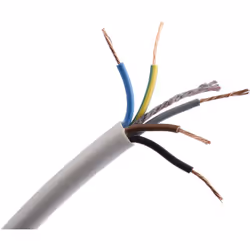 Nombre de conducteurs = 5 Section = 0,75 mm² Couleur de gaine = Blanc Courant = 6 A Longueur = 100m Tension = 300 V, 500 V Di ...