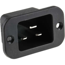 Connecteur IEC Mâle C20 RS PRO, Montage panneau, 20A, fusibles ( Prix pour 1 )