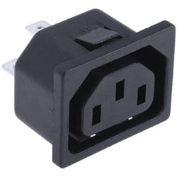 Rs Pro - Connecteur iec Femelle C13 Montage rapide, 15A, fusibles ( Prix pour 1 )