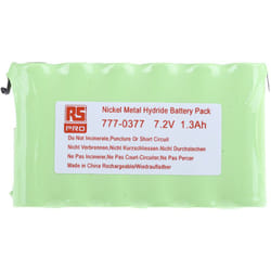 Bloc batterie rechargeable RS PRO 7.2V NiMH 1.3Ah AA x 6 ( Prix pour 1 )