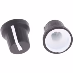 Taille de l'axe = 6mm Type d'axe = Cannelé Hauteur du bouton = 14.5mm Couleur du corps = Noir Couleur de l'indicateur = Blanc ...