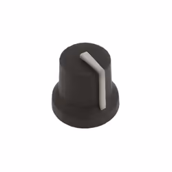 Taille de l'axe = 6mm Diamètre de bouton = 16.8mm Hauteur du bouton = 14.5mm Couleur du corps = Noir Couleur de l'indicateur  ...