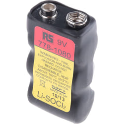 Rs Pro - Pile 9V Lithium Thionyle Chloride, 1.2Ah PP3 ( Prix pour 1 )