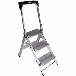 Nombre de pas = 3 Hauteur de plateforme = 0.66m Matériau = Aluminium Couleur = Argent Poids = 9kg Hauteur hors tout = 1.24m