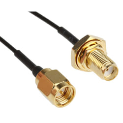 Câble coaxial Rs Pro Avec connecteur sma à contact femelle Noir, 300mm ( Prix pour 1 )