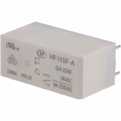 Tension de bobine = 24V c.a. Configuration de contact = 2 RT Type de montage = Montage sur CI Courant de commutation = 8A Nom ...