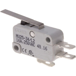 Rs Pro - Microrupteur Levier long droit, 1 rt, 16 a @ 250 v c.a., Connexion rapide 250V c.a. ( Prix pour 1 )