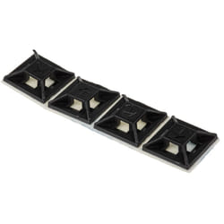 Rs Pro - Embase pour serre-câbles autoadhésive noire 12.5mm x 12,5 mm, ø fixation 3.2mm ( Prix pour Sachet de 50 )