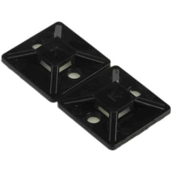 Rs Pro - Embase pour serre-câbles autoadhésive noire 19.5mm x 19,5 mm, ø fixation 3.2mm ( Prix pour Sachet de 50 )