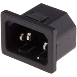 Rs Pro - Connecteur iec Mâle C14 Montage rapide, 10A, fusibles ( Prix pour 1 )