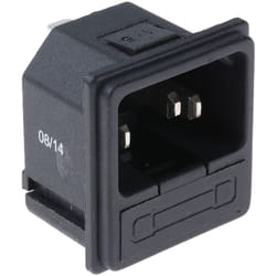Rs Pro - Connecteur iec Mâle C14 Montage rapide, 10A, 1 fusible ( Prix pour 1 )