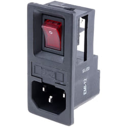 Rs Pro - Connecteur iec Mâle C14 Montage rapide, 6A, 1 fusible ( Prix pour 1 )