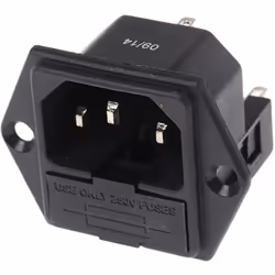 Type de connecteur IEC = C14 Type de montage = Montage panneau Genre = Mâle Courant = 10A Orientation du corps = Droit Type d ...