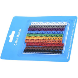 Rs Pro - Repère câble Clipsable, texte : 0 9, Noir, marron, vert, gris, orange, rouge, violet, blanc, jaune ( Prix pour Sachet de 150 )