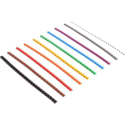 Rs Pro - Repère câble Clipsable, texte : 0 9, Noir, marron, vert, gris, orange, rouge, violet, blanc, jaune ( Prix pour Sachet de 250 )