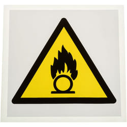 Rs Pro - Panneau de danger, avec pictogramme : Danger subtances comburantes ' ' , Auto-adhésif ( Prix pour 1 )