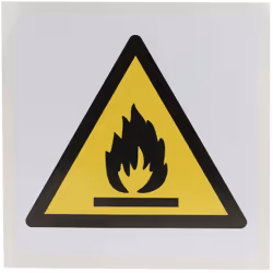 Message texte = Symbol Langage du texte = Aucun Pictogramme = Danger Matières inflammables Matériau = Vinyle Couleur = Noir / ...