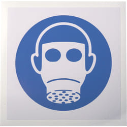Rs Pro - Panneau obligation, avec pictogramme : Protection des voies respiratoires obligatoire, Auto-adhésif, en Vinyle ( Prix pour 1 )