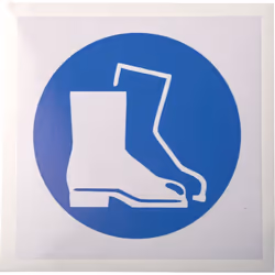 Langage du texte = Aucun Pictogramme = Chaussures de sécurité obligatoires Matériau = Vinyle Couleur = Bleu/Blanc Quantité pa ...