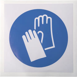 Rs Pro - Panneau obligation, avec pictogramme : Gants de protection obligatoires, Auto-adhésif, en Vinyle ( Prix pour 1 )