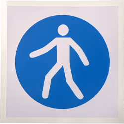 Langage du texte = Aucun Pictogramme = Piétons utilisez le passage Matériau = Vinyle Couleur = Bleu/Blanc Quantité par paquet ...