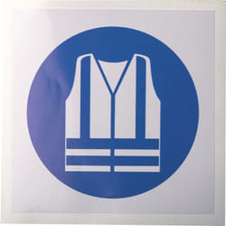 Rs Pro - Panneau obligation, avec pictogramme : Gilet de sécurité haute visibilité obligatoire, Auto-adhésif, en Vinyle ( Prix pour 1 )