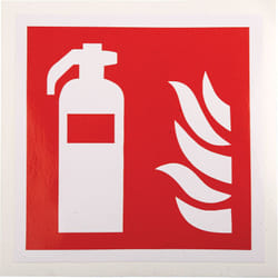 Rs Pro - Panneau de sécurité incendie Auto-Adhésif, Rouge/Blanc, Vinyle ( Prix pour 1 )