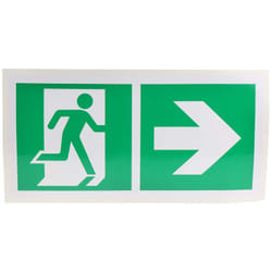 Symbole d'évacuation d'urgence Rs Pro Sortie de secours à droite, Vinyle Etiquette ( Prix pour 1 )