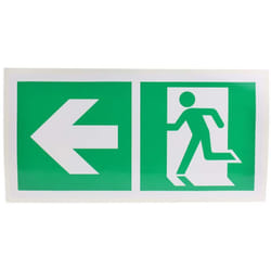 Rs Pro - Symbole d'évacuation d'urgence Sortie de secours à gauche, Vinyle Etiquette ( Prix pour 1 )