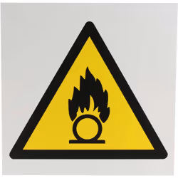 Message texte = Symbol Langage du texte = Aucun Pictogramme = Danger subtances comburantes Matériau = Plastique Couleur = Noi ...