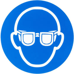 Rs Pro - Panneau obligation, avec pictogramme : Lunettes de sécurité obligatoires , en Plastique ( Prix pour 1 )