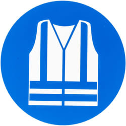 Panneau obligation, avec pictogramme : Gilet de sécurité haute visibilité obligatoire , en Plastique ( Prix pour 1 )