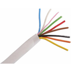 Rs Pro - Câble de sécurité 8 conducteurs, gaine en Chlorure de polyvinyle pvc, Blanc ( Prix pour Bobine de 100 Mètres )