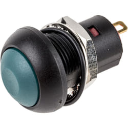 Bouton-poussoir miniature, Verrouillable, Unipolaire à une direction, 100 mA, 24 v c.c., Vert, Montage sur Circuit ( Prix pour 1 )