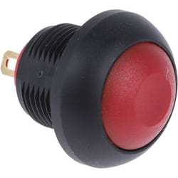 Rs Pro - Bouton-poussoir miniature, Momentané, 400 mA @ 32 v c.a., Rouge, Montage panneau ( Prix pour 1 )