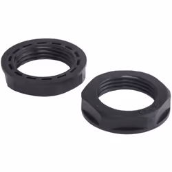 Matériau = Nylon 66 Filetage = PG13.5 Couleur = Noir Indice IP = IP68 UL. Contre-écrous en plastique RS IP68. Contre-écrous e ...