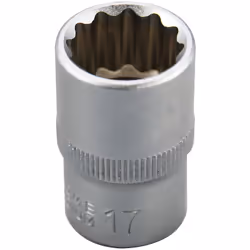 Taille d’écrou = 17mm Taille d'entraînement = 1/2" Type d'empreinte = Bi-Hexagone Type d'entraînement = Carré Finition = Sabl ...