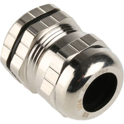 Rs Pro - Presse-étoupe M20 en Laiton nickelé pour câble de 6mm à 12mm, avec contre-écrous, IP68 ( Prix pour 1 )