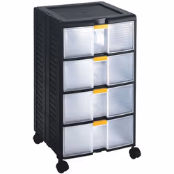 Tiroirs = 4 Matériau du boîtier = PP Hauteur = 629mm Largeur = 391mm Profondeur = 390mm Tiroirs transparents = Oui Matériau d ...