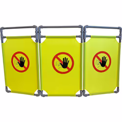 Couleur = Gris, Jaune Type barrière = Barrière pliable Matériau = Polyester Diamètre = 26mm Hauteur = 1 m Largeur = 1.71m Bar ...