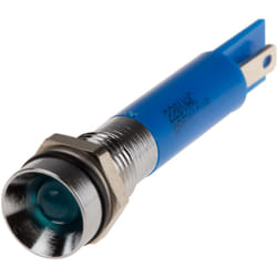 Rs Pro - Voyant led lumineux Bleu dia. 8mm, 220V c.a., IP67 ( Prix pour 1 )