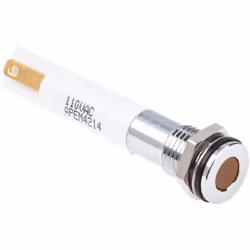 Tension nominale = 220V c.a. Couleur du flux lumineux = Orange Taille de l'orifice de fixation = 8mm Type de lampe = LED Indi ...