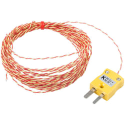 Rs Pro - Thermocouple type k ø 1/0.2mm, l 5m, +250°C max à Fiche mâle miniature ( Prix pour 1 )