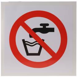 Langage du texte = Aucun Pictogramme = Eau non potable Matériau = Vinyle Couleur = Noir/Rouge/Blanc Quantité par paquet = 1 H ...