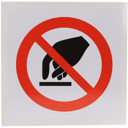 Langage du texte = Aucun Pictogramme = Défense de toucher Matériau = Vinyle Couleur = Noir/Rouge/Blanc Quantité par paquet =  ...
