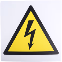 Message texte = Symbol Langage du texte = Aucun Pictogramme = Danger Electricité Matériau = Plastique Couleur = Noir / jaune ...