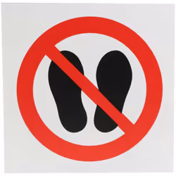 Langage du texte = Aucun Pictogramme = Ne pas marcher ou se tenir ici Matériau = Plastique Couleur = Noir/Rouge/Blanc Quantit ...