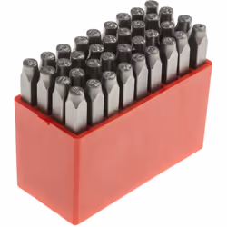 Nombre de pièces = 36 Largeur de poinçon = 3mm Jeu de pointeau et de poinçons lettres de RS Pro. Ce jeu de 36 poinçons de hau ...