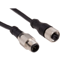 Rs Pro - Cordon 5 conducteurs , M12 Femelle vers Fiche mâle droite M8 Mâle, 5m ( Prix pour 1 )