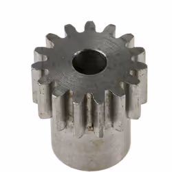 Module = 0.8 Nombre de dents = 15 Matériau = Acier Diamètre d'alésage = 4mm Diamètre du moyeu = 9.6mm Diamètre Primitif = 12m ...